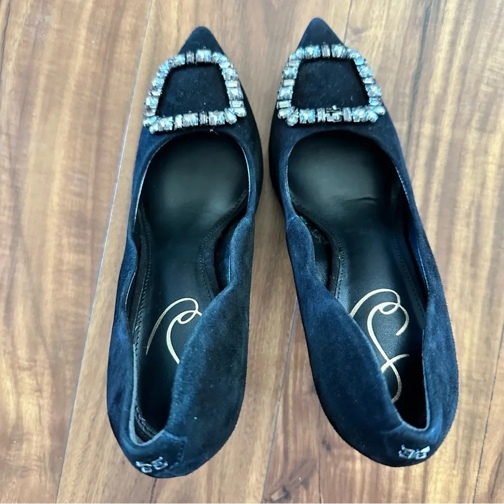 Sam Edelman Suede Harriett Beaded Buckle Pumps Size: 5.5 - Picture 5 of 6